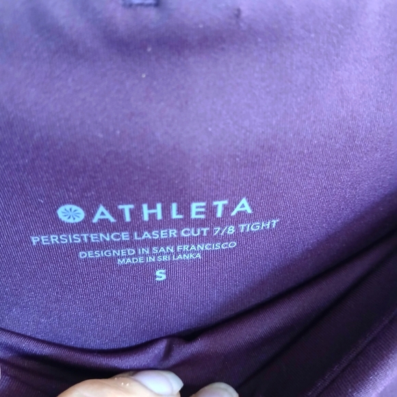 Athleta Leggings Womens Small Maroon Persistence Laser Cut 7/8 Tight Vented S - Picture 5 of 6